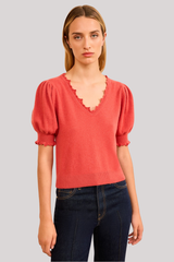 Ulla Johnson - Polline Short Sleeve Top - CORAL