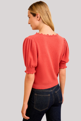 Ulla Johnson - Polline Short Sleeve Top - CORAL