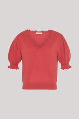 Ulla Johnson - Polline Short Sleeve Top - CORAL