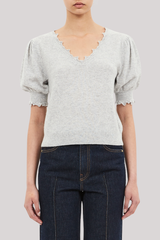 Ulla Johnson - Polline Short Sleeve Top - PEBBLE