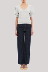 Ulla Johnson - Polline Short Sleeve Top - PEBBLE