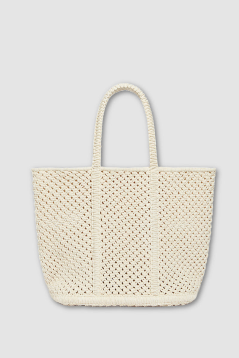 ショルダーバッグ・ポシェット GREEN STUFF Casual boxy shopper bag 53 solid cotton ivory Bags Woman TRANSPARENT SHOPPING BAG Shopping Bag GREEN SUNNY
