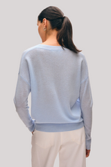 White + Warren - Cashmere Featherweight V neck - PALEMIST