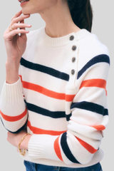 White + Warren - Cashmere Striped Sweater - SFTWHTPO