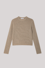 White + Warren - Cashmere Waffle Mesh Crewneck - TAUPHEAT