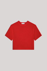 White + Warren - Cashmere Waffle Mesh Tee - FRNCHRED