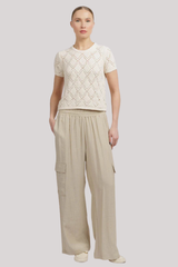 White + Warren - Cotton Pointelle Top - IVORY