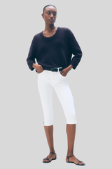 White + Warren - Featherweight Cashmere Scoopneck Tee - DEEPNAVY