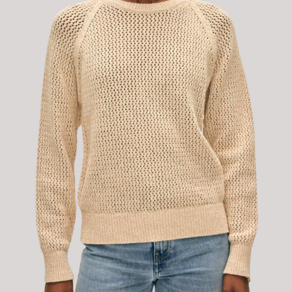 White + Warren - Fine Cotton Bouclé Mesh Sweatshirt