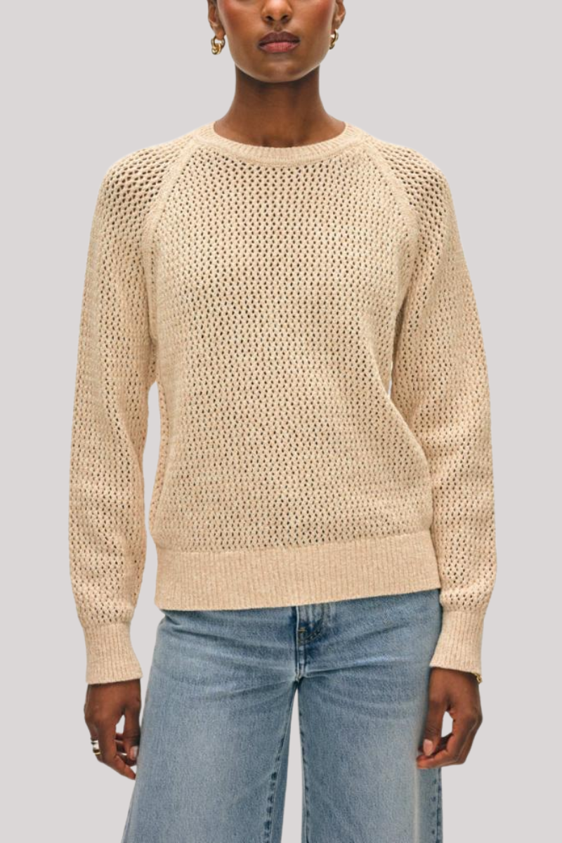 White + Warren - Fine Cotton Bouclé Mesh Sweatshirt - NEUTMARL