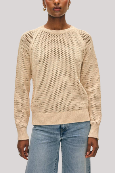 White + Warren - Fine Cotton Bouclé Mesh Sweatshirt