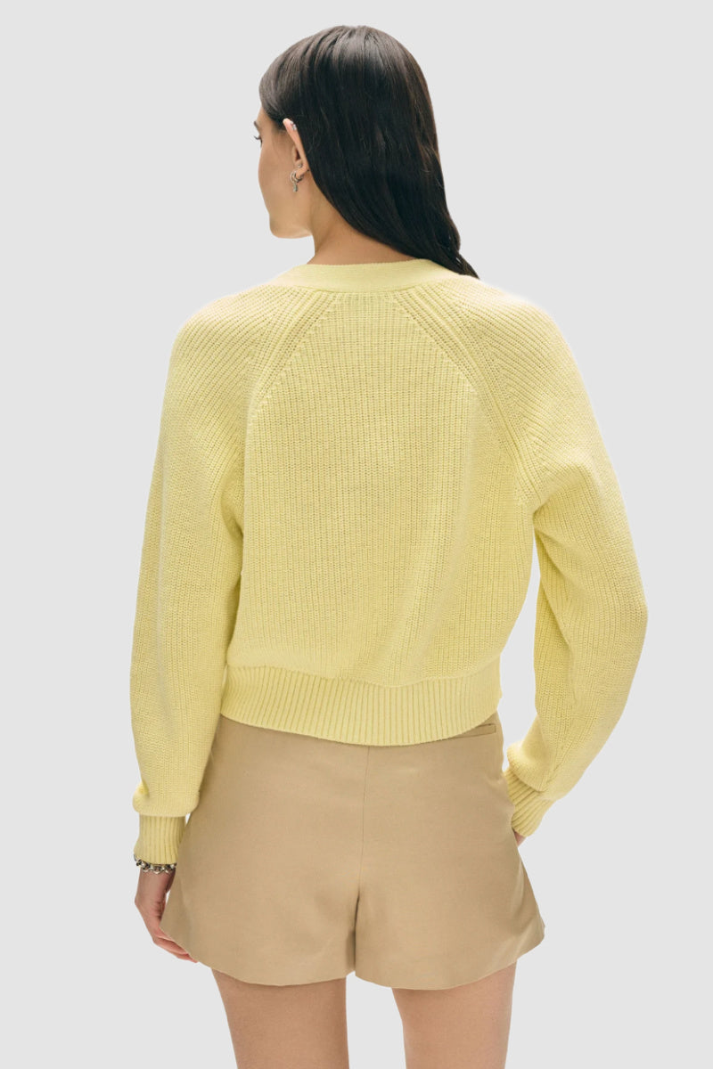 White + Warren - Organic Cotton Ribbed Cardigan - LEMONSOR