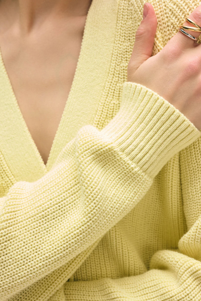 White + Warren - Organic Cotton Ribbed Cardigan - LEMONSOR