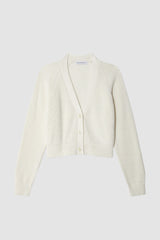 White + Warren - Organic Cotton Ribbed Cardigan - WHITE
