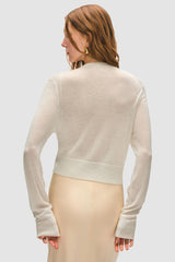 White + Warren - Superfine Cashmere Blend Button Cardigan - WHITE