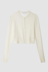White + Warren - Superfine Cashmere Blend Button Cardigan - WHITE