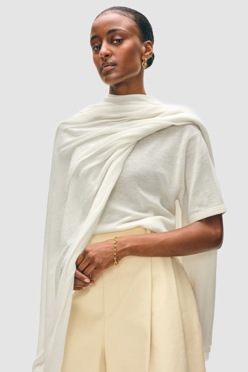 White + Warren - Superfine Cashmere Blend Travel Wrap - WHITE