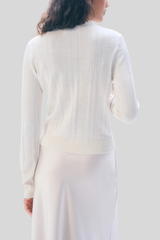 White + Warren - Superfine Merino Wool Cardigan - IVORY