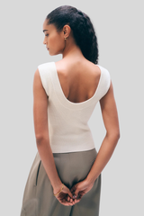 White + Warren - Superfine Merino Wool Tank Top - IVORY