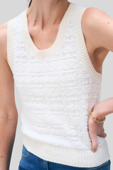 White + Warren - Textured Boucle Tank Top - IVYTONAL