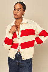 Wyeth - Charlotte Cotton Cardigan - CREAMRED