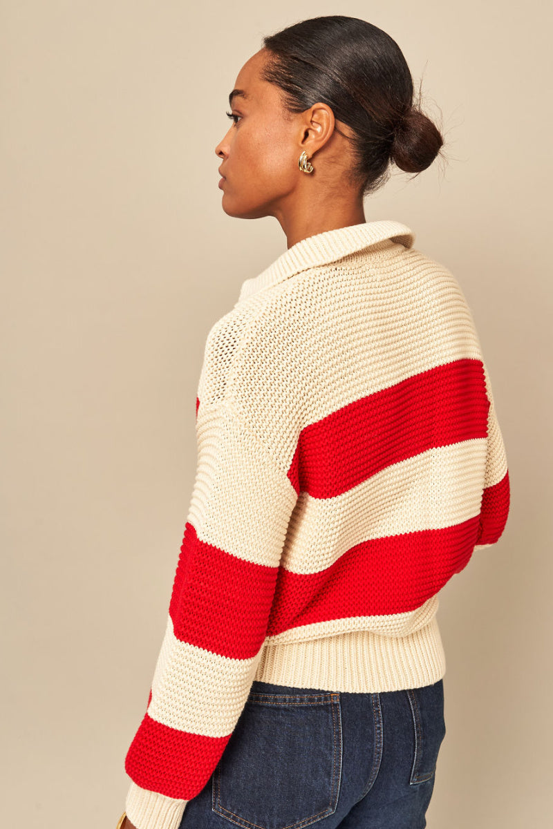 Wyeth - Charlotte Cotton Cardigan - CREAMRED