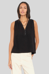 Xirena - Miki Embroidered Top - BLACK